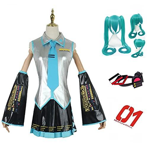 

Miku MIKU Hatsune парик униформа полный комплект косплей костюм маскарадный костюм косплей [веселые костюмы] (S)