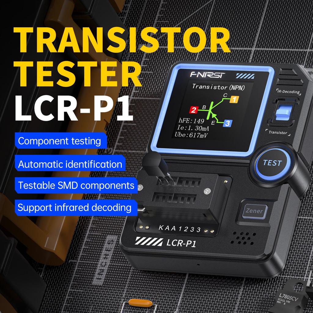 FNIRSI LCR-P1 Capacitance, Resistance, and MOSFET Tester & Triode Component Detector