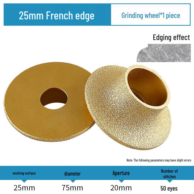Stone Edge Grinding Wheel for French Edge Granite & Marble Tile - Trimming, Rounding, and Grooving with Angle Grinder