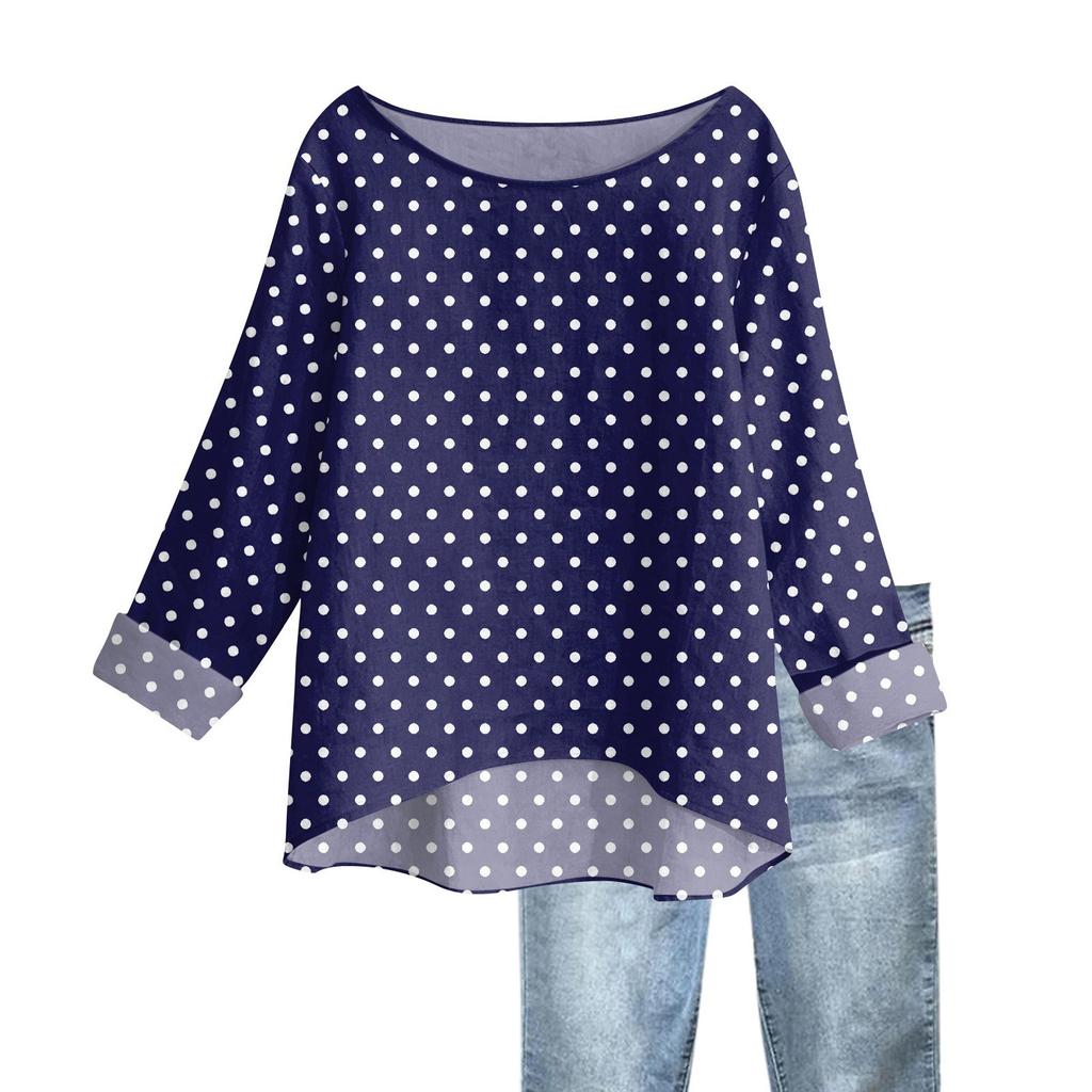 Women's O-neck Long Sleeve Printed Top T-shirt