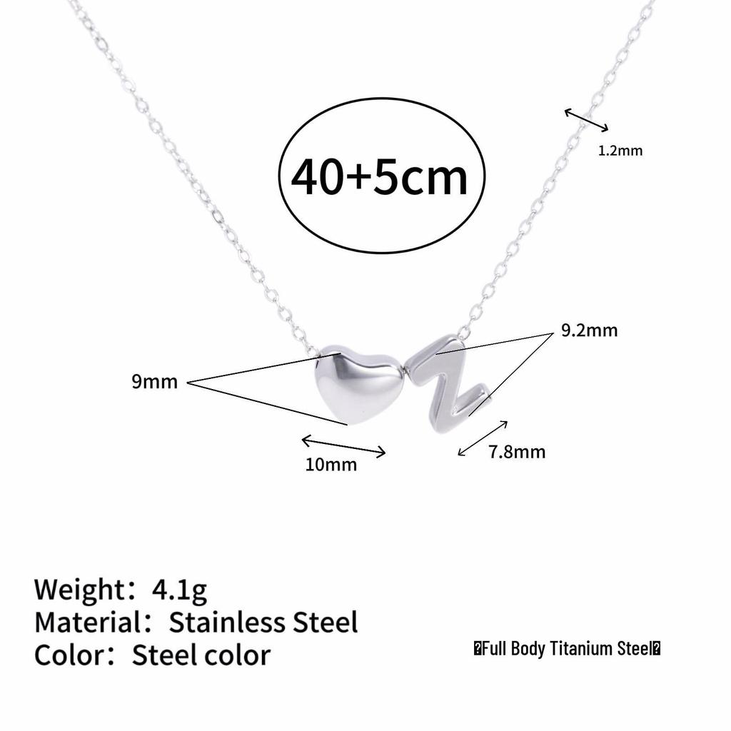 Herz Anhänger Halskette: 18K vergoldeter Edelstahl mit 26 englischen Buchstaben.