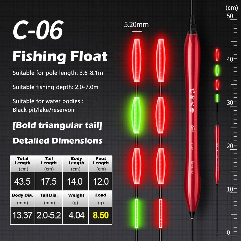 Indicator Electronic Fishing Float Long Tail Slip Drift Tube Light Float 4 Light Buoy Strike Bobbers Buoy Night Fishing
