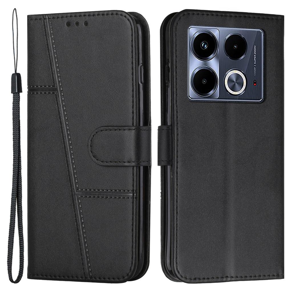 For Infinix Note 40 Case Calf Texture PU Leather Scratch Resistant Phone Cover