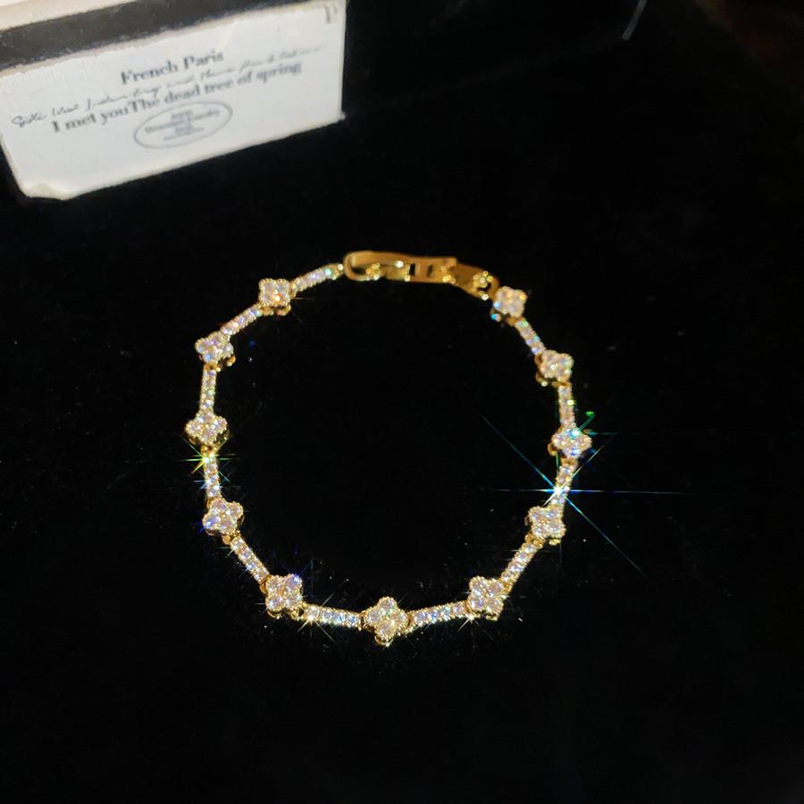Vintage Goldplated Gourd Bracelet With Zircon Stones For Women Gift