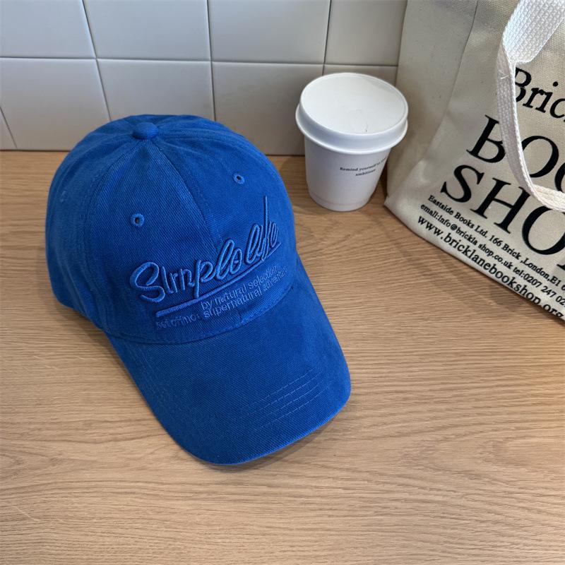 Vintage Letter Embroidery Baseball Cap Women's Large Deepened Wide Brim Versatile Sunshade Sunscreen Cap