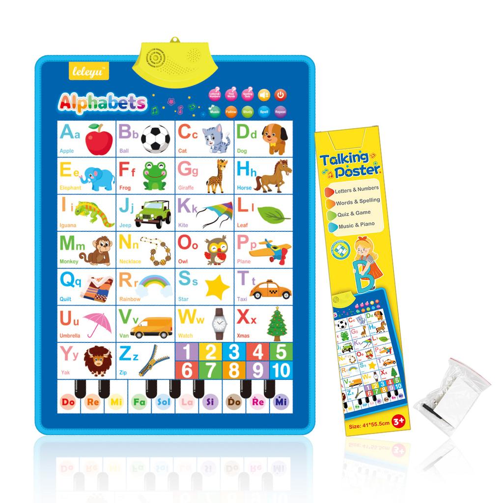 Non-Toxic Electronic Interactive Alphabet Wall Chart Toddler Learning Educational Abc Poster For Kids Ages 2-5 Christmas Birthday Gifts
