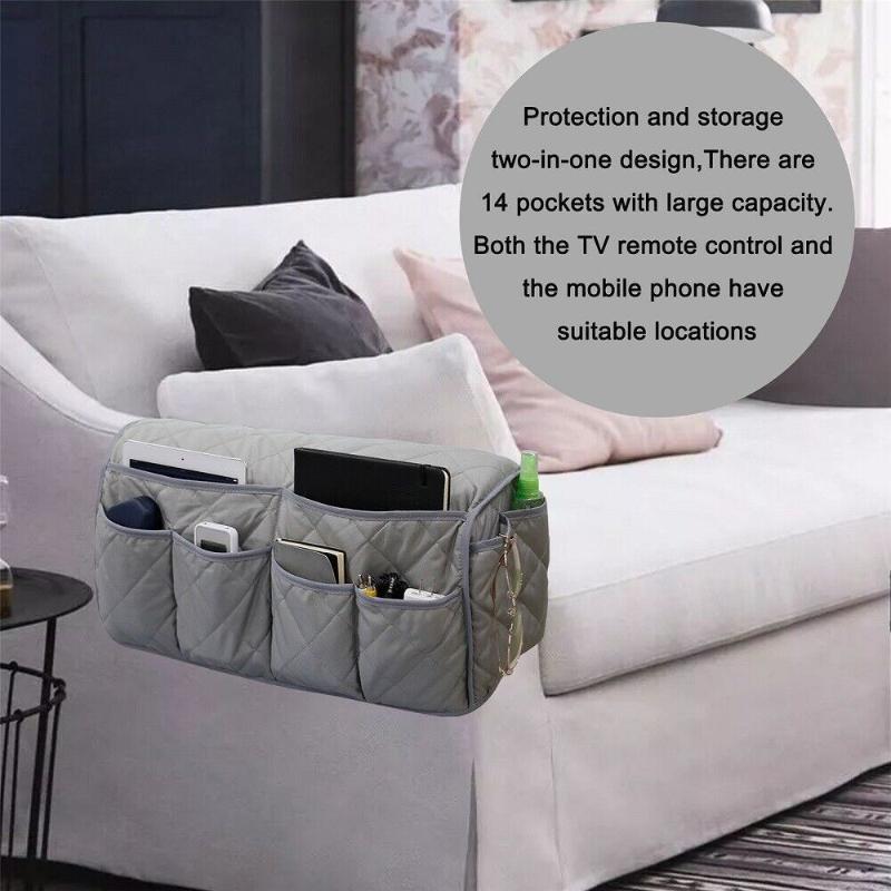 Sofa Armrest Side Storage Bag  Remote Control Fabric Storage Bags  Organize Multifunctional Storage Bags for Miscellaneous Items  Chair Towel