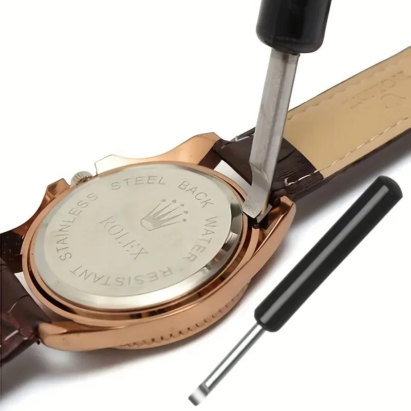 1PC Watch Back Case Opener Tool, Stainless Heavy-Duty Watch Repair Tool with Precision Lever, for Battery Replacement Strap