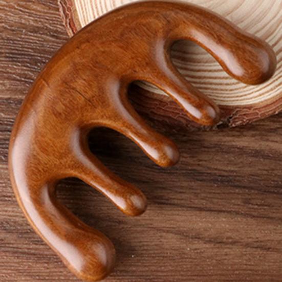 Sandalwood Scalp Massage Comb Multi-functional Meridian Comb Wooden Wide Tooth Face Head Body Massager Guasha Scrubber Tool