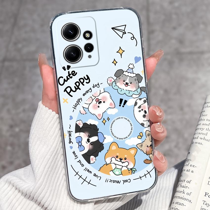 Luxury Transparent TPU Shockproof Phone Case For Redmi Note 12 11 11T Pro Plus 12S 11S 11SE 12Turbo Beautiful Girl Pattern Soft Casing For Redmi Cover