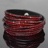 Meier Handmade Full Diamond Leather Cord Multi-layer Bracelet - Unique Color Diamond Bangle