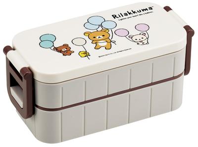 Skater Bento für Made in Rilakkuma Fuwatto Fuwa Ballon Box, 2-stöckig, 600ml, Antibakteriell, Damen, Japan, Design, YZW3AG-A