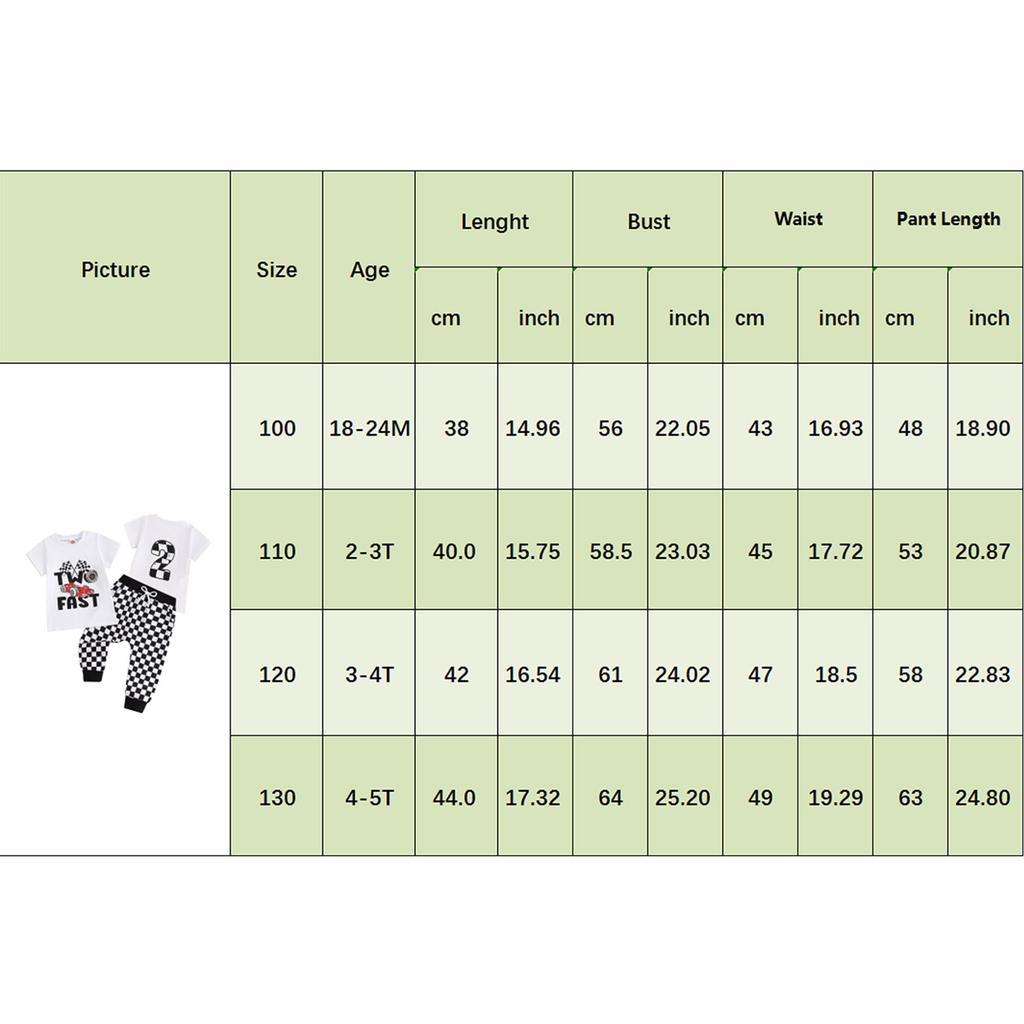 Baby Boys Birthday Outfit Summer Racing Car Print Short Sleeve T-Shirt and Checkerboard Pants Cute Clothes Set