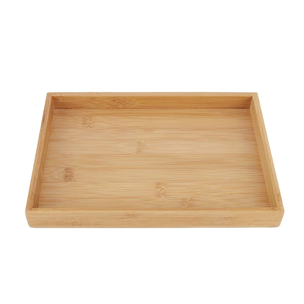 Wooden Tea Serving Tray, Rectangular Japanese-Style Serving Wooden Tray Food Storage Plate Serving Platter Rattan Basket Tray Table Tray for