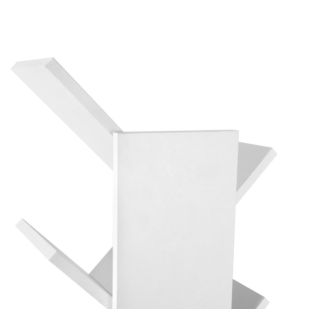 VASAGLE Tree Bookshelf, 8 Tier Floor Standing Bookcase with Wooden Shelves for Living Room, Home Office, White