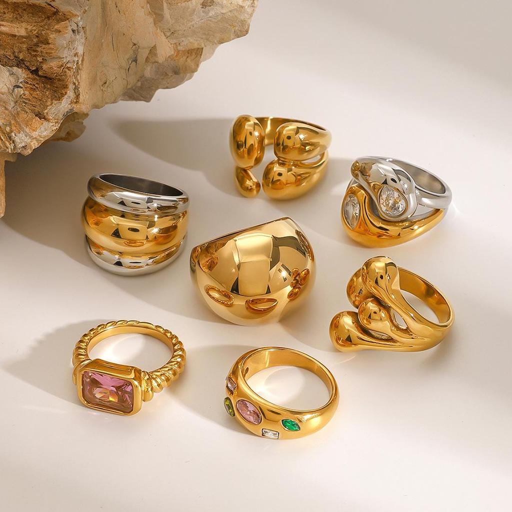 Jieding Vintage Zirkon Titanring: Europäischer & Amerikanischer High-End-Edelstahlschmuck