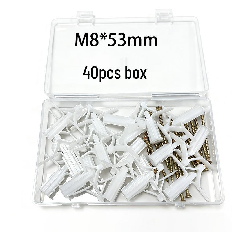 Airplane-Shaped Expansion Tube with Screws, 50/40pcs Boxed, 3 Sizes Drywall Anchor.