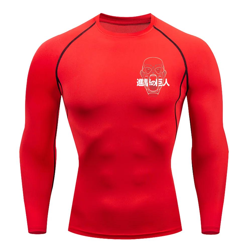 Fitness Sportswear Teenagers Tshirt Attack Titan Graphic Tops Tight Training Clothes Boys Compression Running Basketball Clothes
