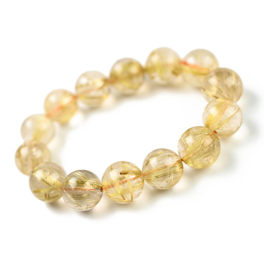 Jewelry Town Shosenkyo Rutilated Quartz 17cm Inner Power Stone for Good Fortune and Career [Eigado] Bracelet, 15.5mm Beads, Diameter,