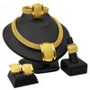 24K Dubai Gold Jewelry Bridal Necklace Bracelet Earrings Ring Four-piece African Ladies Jewelry Set