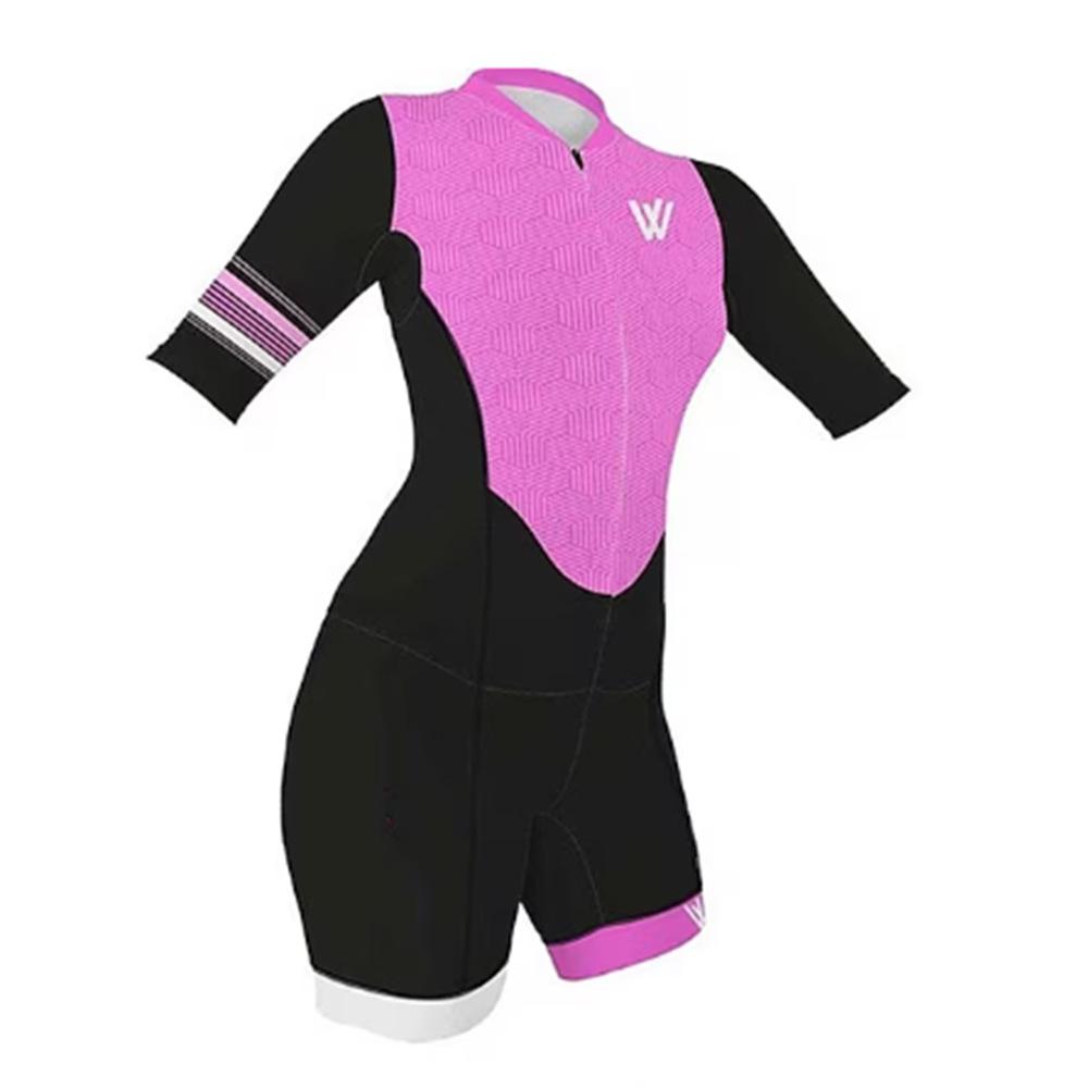 Women's Summer Short Sleeve Triathlon Onesie Quick Drying Breathable Onesie Bicycle Sportswear