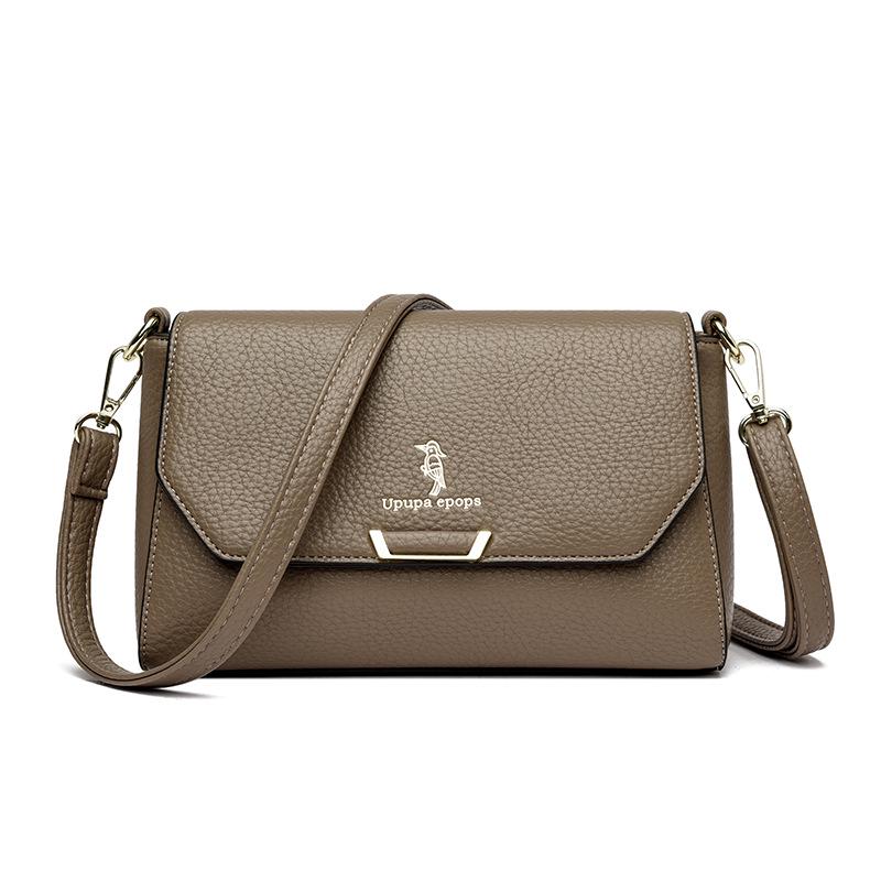 2025 Fashion Soft Leather Crossbody Handbag - Light Luxury Casual Square Bag for Moms