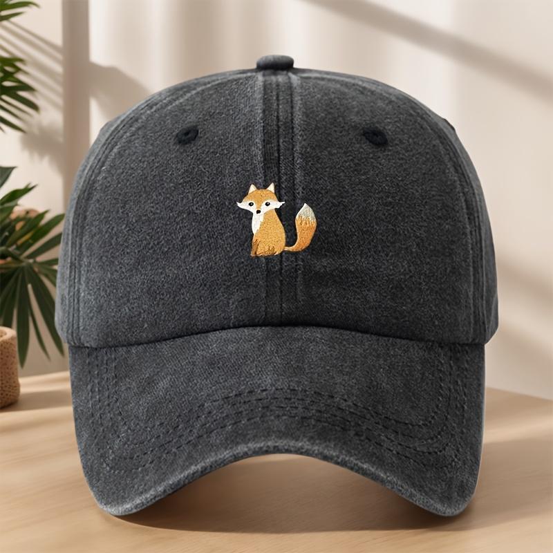 XIXIGO Cap Klassieke Gewassen Vintage Vos Geborduurde Baseballpet Unieke Straat HipHop Hoed voor Buiten Recreatie Geschikt voor Elk Seizoen One Size