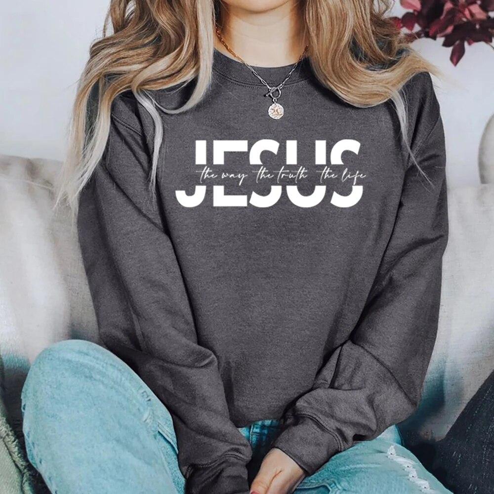 Jesus Sweatshirt Christian Hoodie Religious Bible Verse Sweater Motivational Christian Faith Outfit Trendy Crewneck Sweatshirts Unisex Hoodie