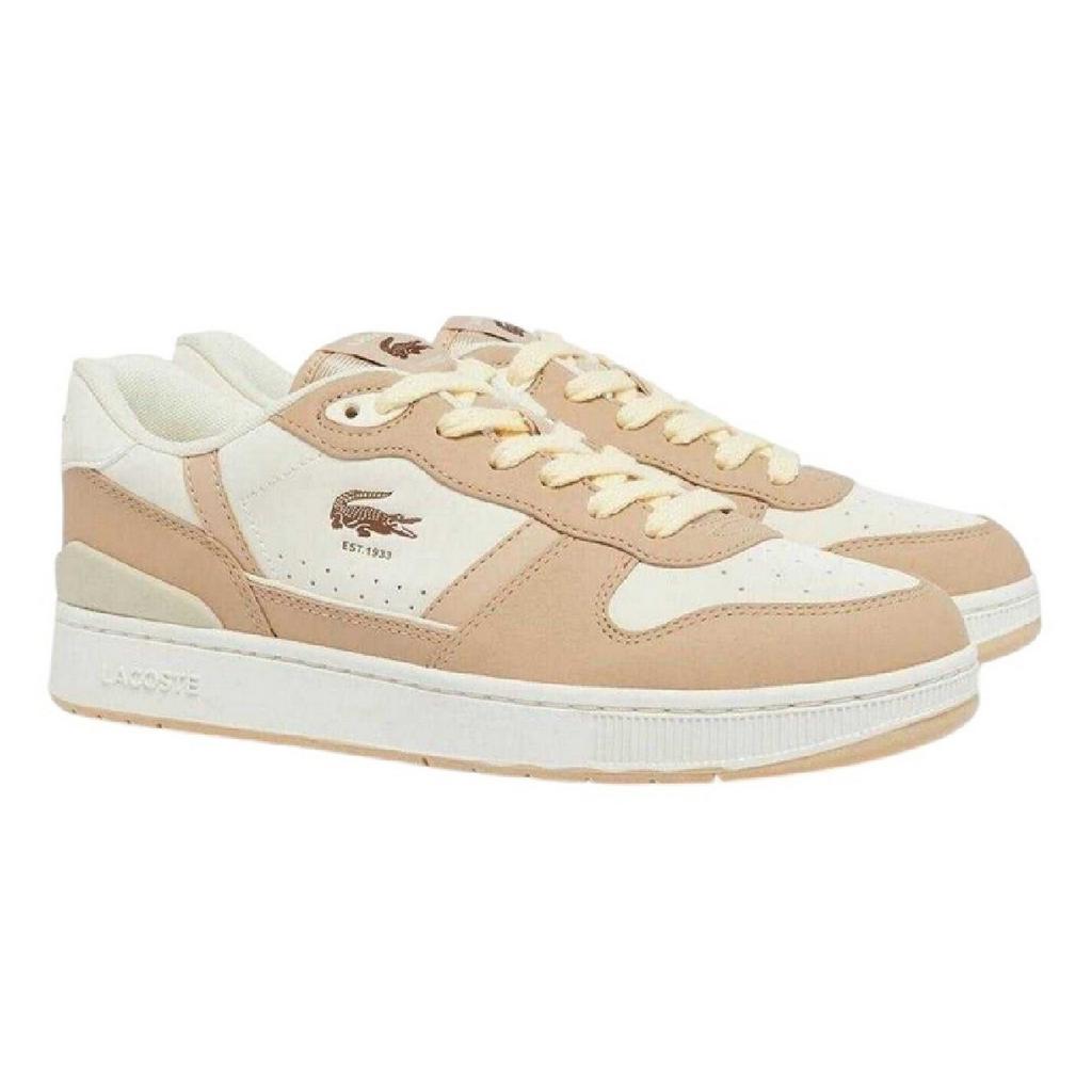 Lacoste Mens T-Clip Leather Low Cut Flat Trainers