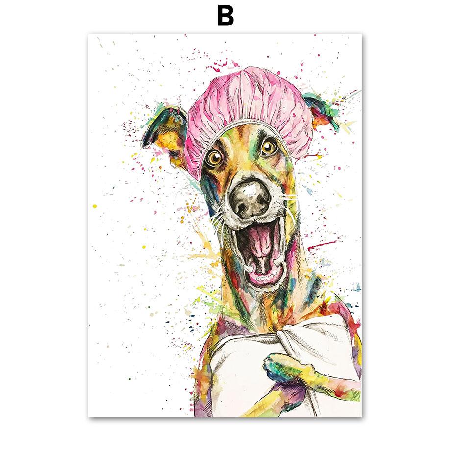 Watercolor Bear Rabbit Whale Dog Eagle Frog Wall Art Canvas Painting Nordic Posters And Prints Pictures For Living Room Decor