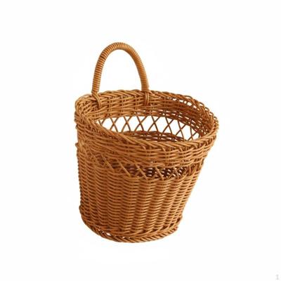Wicker WallMount Pocket Imitation Rattan Small Woven Storage Basket Versatile Hanging