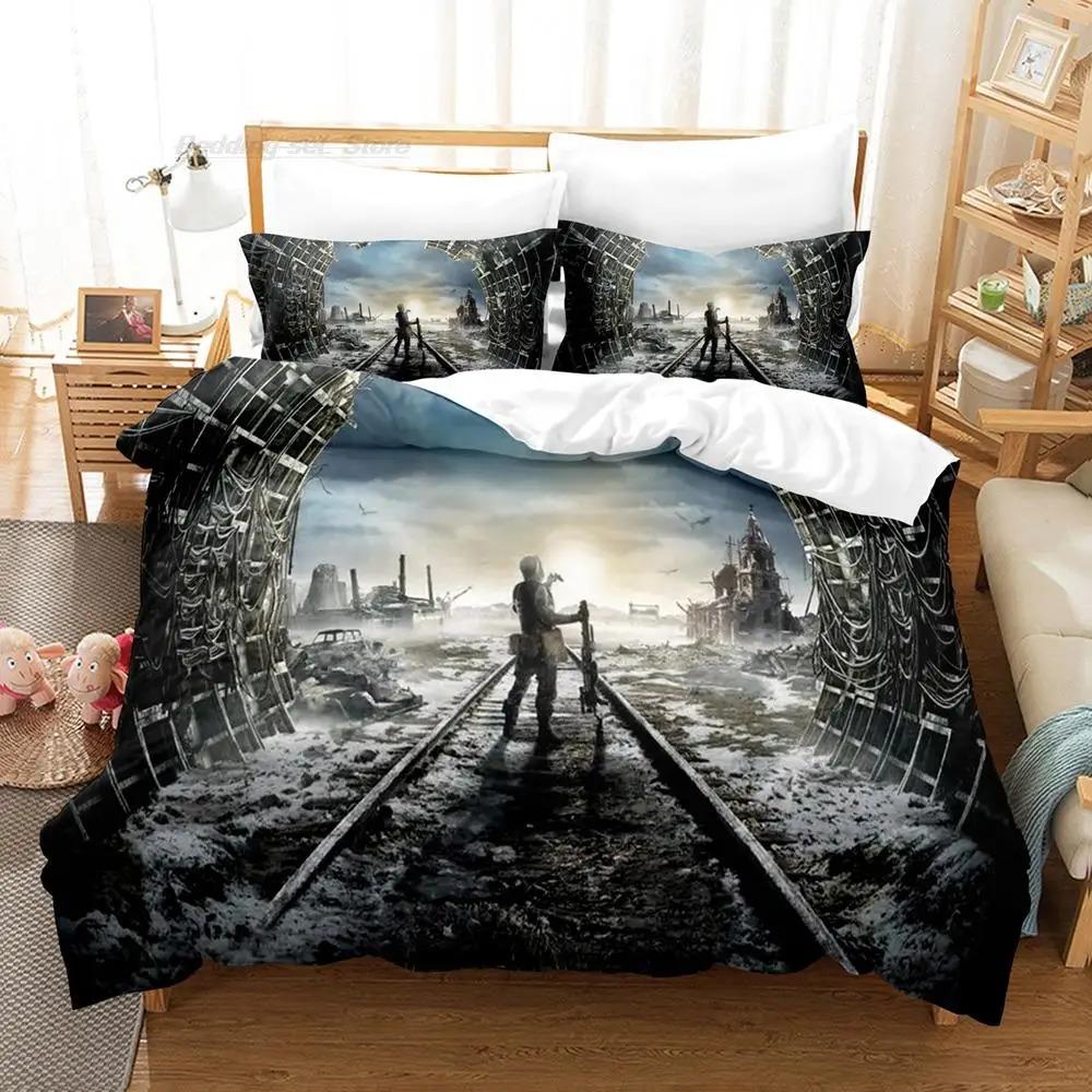 Постельное белье Metro Exodus Односпальное Двуспальное Полное Полуторное Матрас King Size Комплект для Спальни Взрослых Детей Пододеяльник 3D Принт EU Single(135*200cm)3pcs