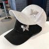 Street Glitter Butterfly Baseball Cap Women's Spring & Summer Versatile Sun Hat Lace Pattern Baseball Cap