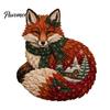Christmas Fabric Art Patchwork DIY Kit, Adult Sewing Handcrafted Set with Creative Holiday Gift Pre-Cut Squares, Animals Craft for Beginners Quilting