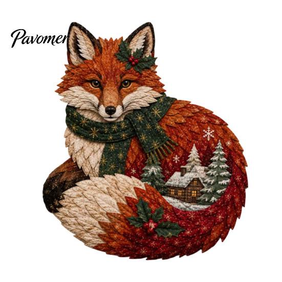 Christmas Fabric Art Patchwork DIY Kit, Adult Sewing Handcrafted Set with Creative Holiday Gift Pre-Cut Squares, Animals Craft for Beginners Quilting