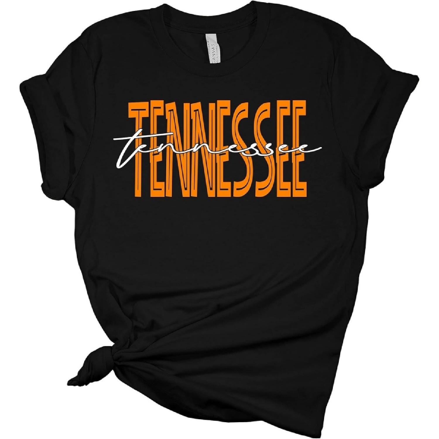 Женская футболка Tennessee Футбол TN Оранжевый Шрифт T Цвет Команды Tennessee День Игры Футболка с коротким рукавом Графическая футболка XXXXXL разноцветный