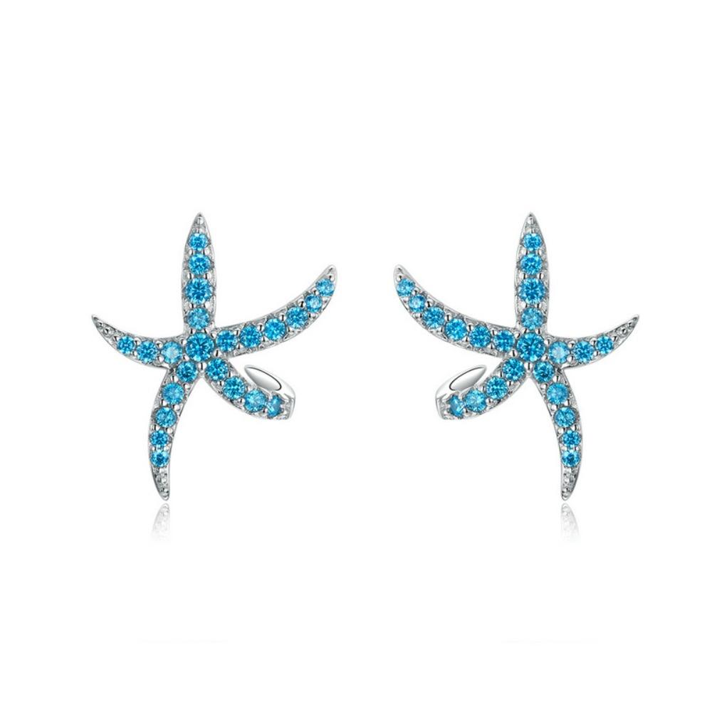 

Blue Ear Studs Trendy Starfish Earring New Earrings for Women Summer