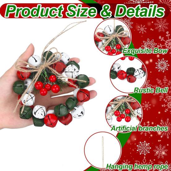 Zvonkový věnec Zvonková mašle Vánoční dekorace Sezónní zvonková ozdoba Vánoční domácí párty Sváteční dekorace