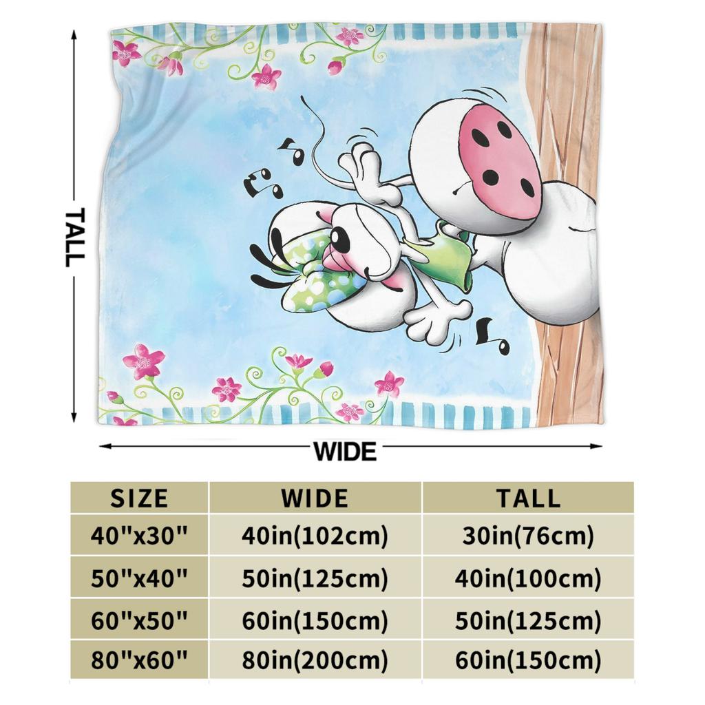 Diddl Cartoon Dog Blankets Quality Warm  Throw Blanket Winter Girls Boys Living Room Fashion Bedspread