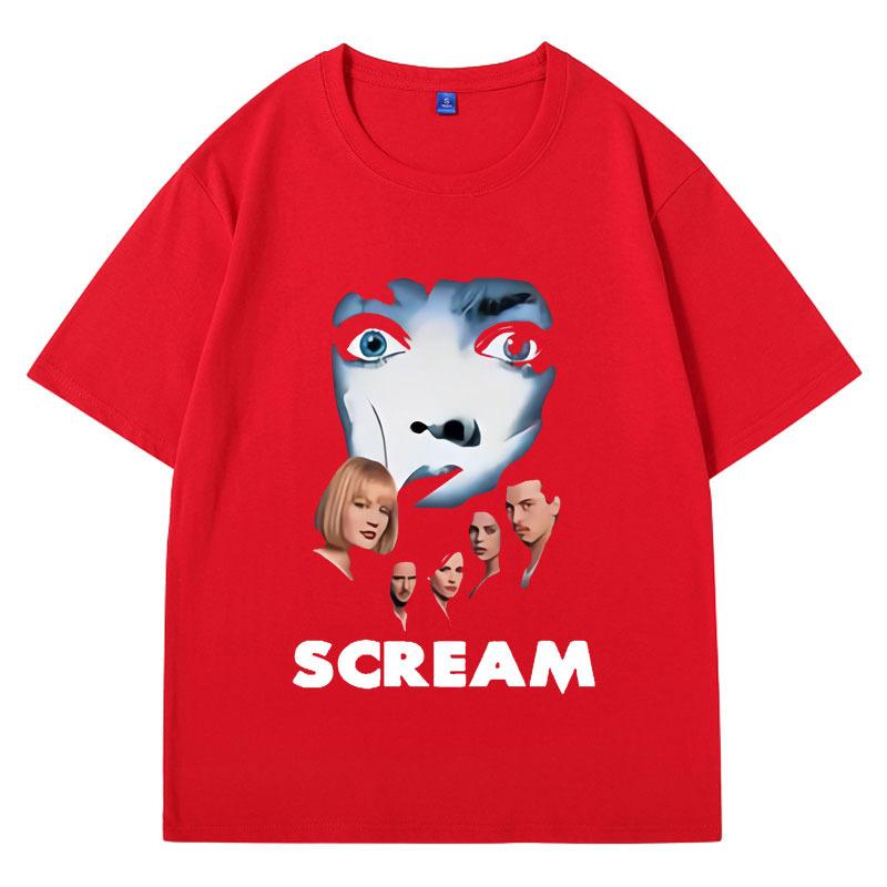 Limitiertes Horrorfilm Scream T-Shirt Billy Loomis Print T-Shirt Kurzarm Herren Damen Hip Hop Vintage Übergroße T-Shirts Kleidung