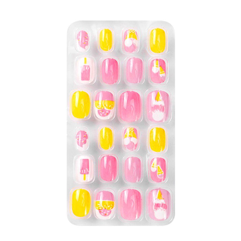 Barn Jul Negle Manikyr Tips Halloween Barn Falske Nails Press On Full Cover Selvklebende