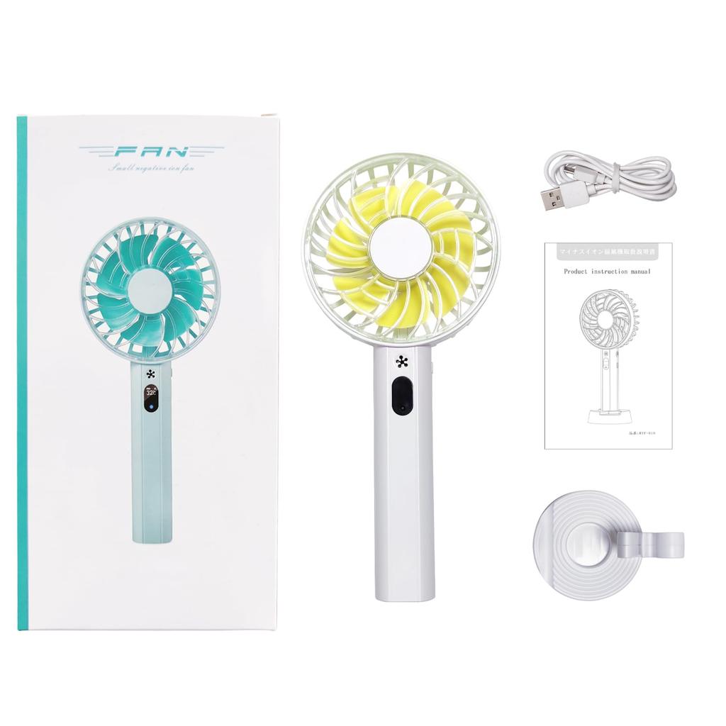 New Powerful USB Portable Fan with Battery Level 3 Speed LED Display for Battery Level and 7 Negative for and Outdoor Heat Relief [2025 Edition]