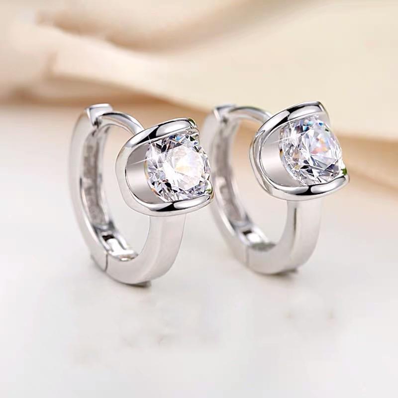 Beixi Sterling Silver S925 Diamond Earrings - Simple, Versatile, Fashionable, and Exquisite Texture. s925 Silver
