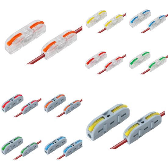50 Pcs Lever Wire Connectors 1 In 1 Out Electrical Wire Butt Splice Inline Terminals Mini Quick Connector