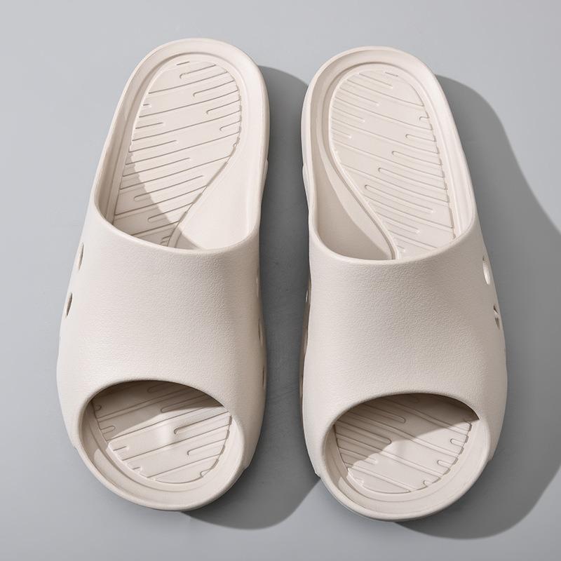 Large size bathroom home men's non-slip bottom, fat feet and wide high-end odorless eva soft bottom comfortable and simple slippers