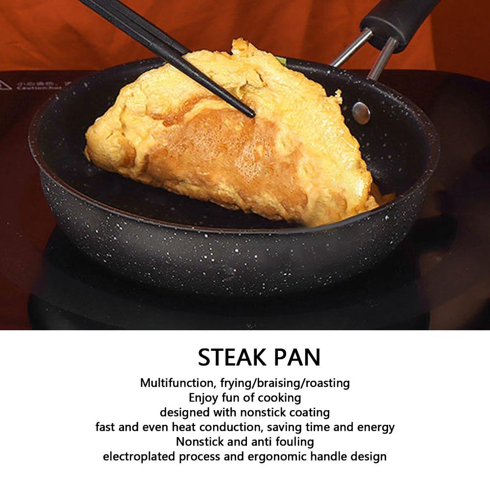 Wheat Stone Coating Frying Skillet Ergonomic Handle 12CM Nonstick Frying Pan Long Lasting Dishwasher Safe Cooking Skillet Home