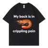 Funny My Back Is In Crippling Pain Shrimp Meme T Shirt High Quality Fashion Oversized T-shirt Men Women Casual Cotton T-shirts