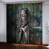 Odorlesss Horror Thriller Ghost Vampire Woman Thin Window Blind Curtains for Bedroom Living Room Kitchen Door Home Decor 2Pcs