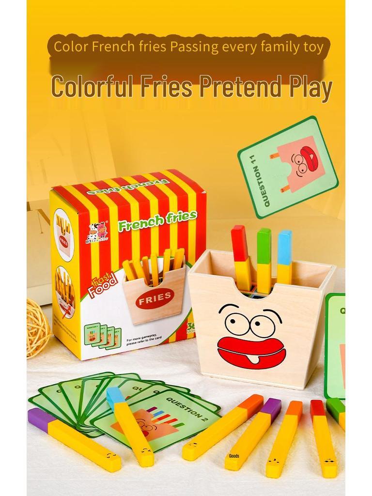 Wooden Play Food Set: Burger, Fries, Sandwich Toy for Pretend Kitchen Fun