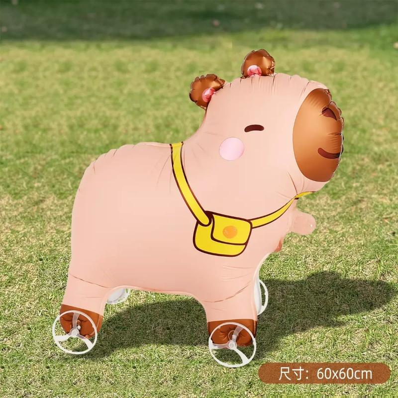 4D Dinosaur Dog Cat Standing Foil Balloons Animals Walking Balloon with Wheel for Kids Birthday Party Decoration Baby Shower